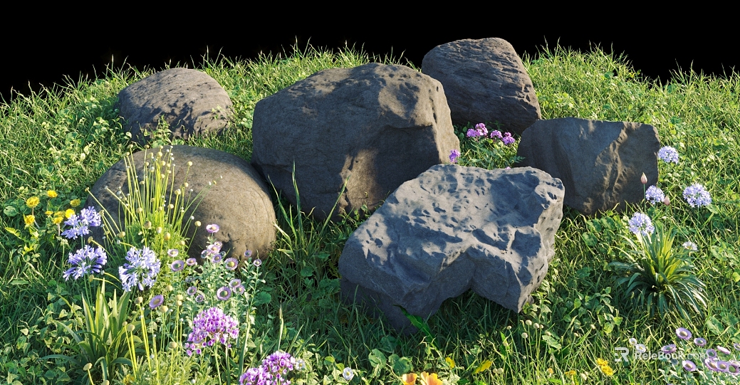 Dark gray rock outdoor landscape landscaping texture