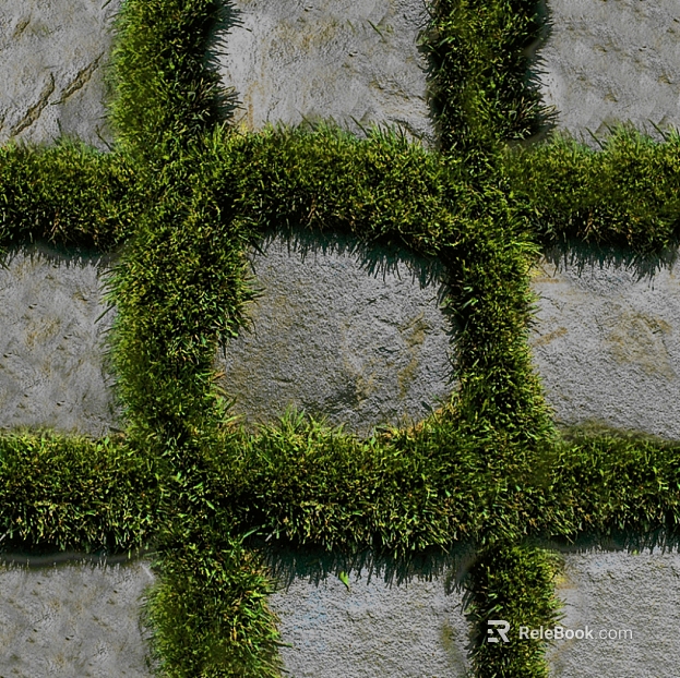grass-planting brick texture