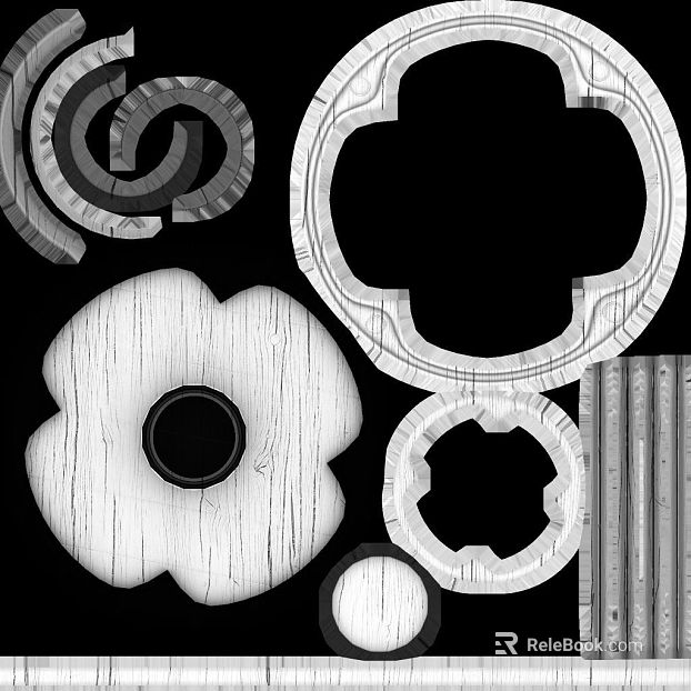 White wood carved decorative components texture