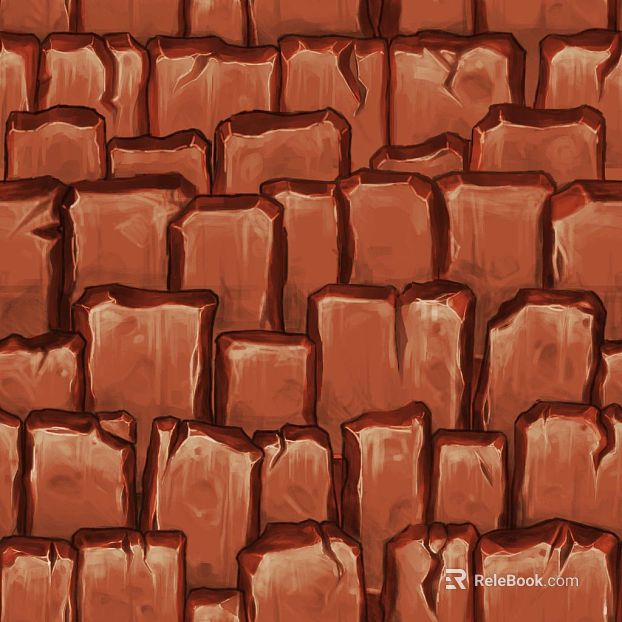Red-brown hand-painted stone wall texture