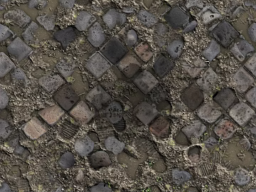 Dark Grey Old Stone Paving Outdoor Pavement texture (ID:ffaeh878689)