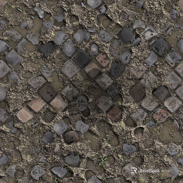 Dark Grey Old Stone Paving Outdoor Pavement texture