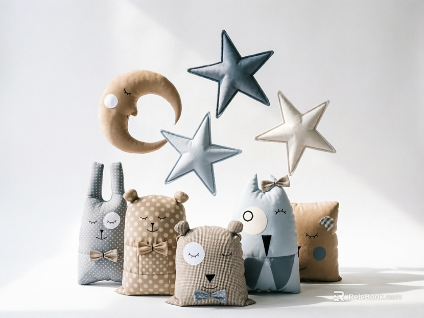 Shallow fabric pillow for children texture