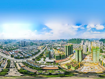 Daytime city bird's eye view HDR texture (ID:ffach713905)