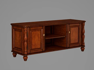 American dark brown solid wood TV cabinet texture (ID:ffaeh628436)
