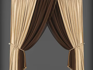 Brown Rice Color-block Flannel Curtain Bedroom texture (ID:ffaeh570726)