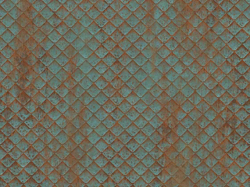 Dirty old damaged painted paint off raw rust metal steel plate bronze tile roof texture (ID:ffajh397322)