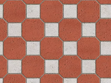 Pottery Tile Geometric Patchwork Floor Tile Sidewalk Road Ground Square Paving texture (ID:ffach988866)