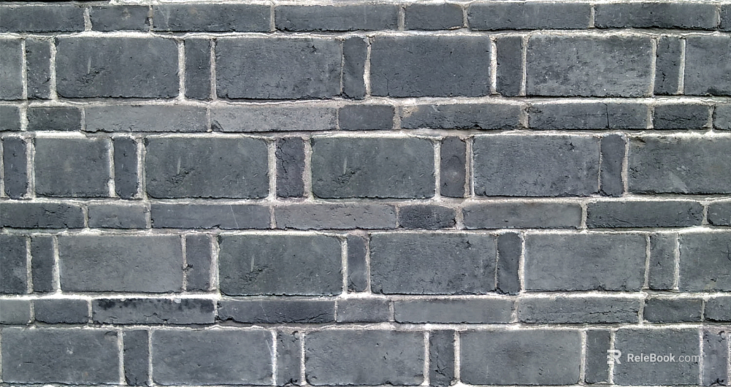 Brick wall with blue face brick veneer texture