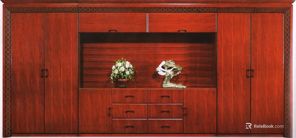 Wood cabinet solid color cabinet door panel texture