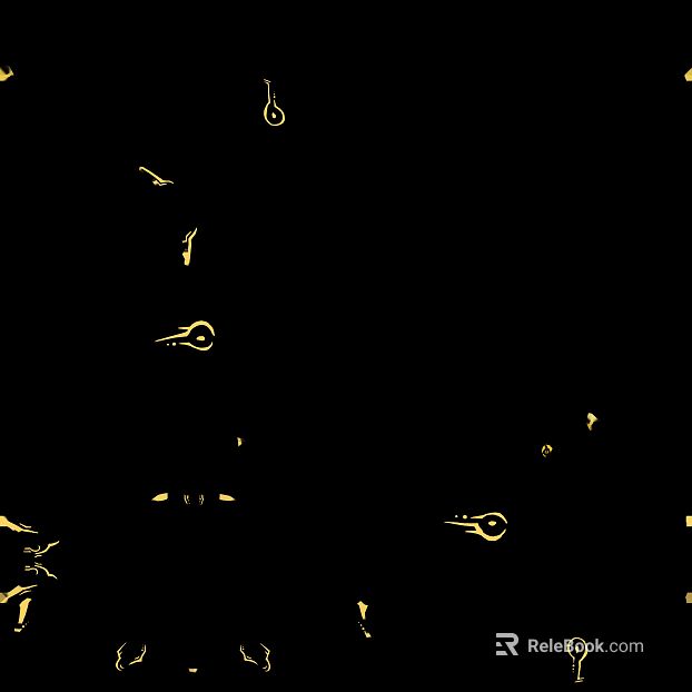 Black Gold Magic Rune Decoration Map texture