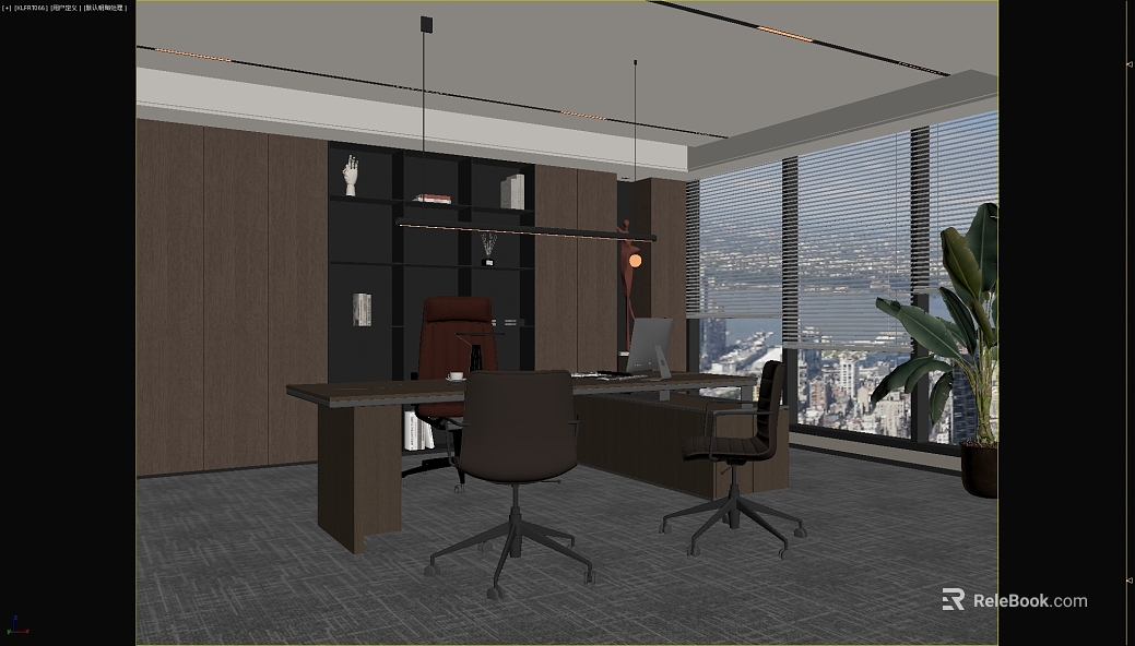 Modern dark brown wood veneer office space wall panel texture