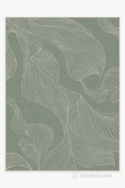 Gray green plant line wallpaper background wall texture