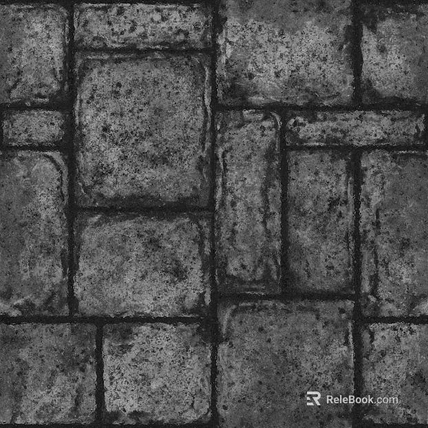 Dark gray antique stone brick courtyard pavement texture