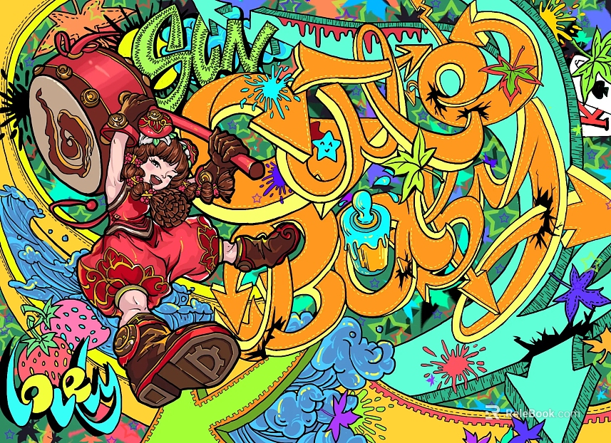 cartoon painting texture