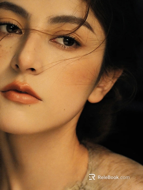 Warm-tone portrait close-up photo texture