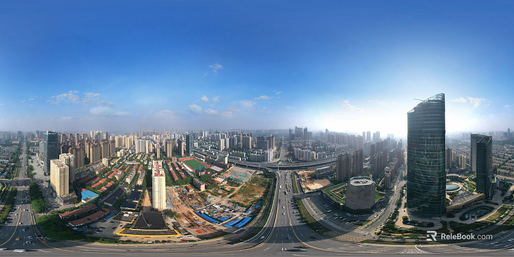 HDR city building panorama texture