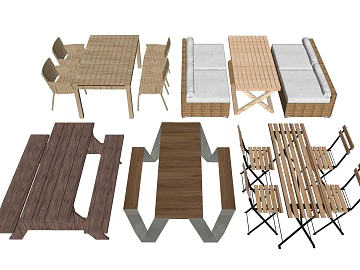 Log Color Outdoor Wooden Table and Chair Set texture (ID:ffaeh454371)