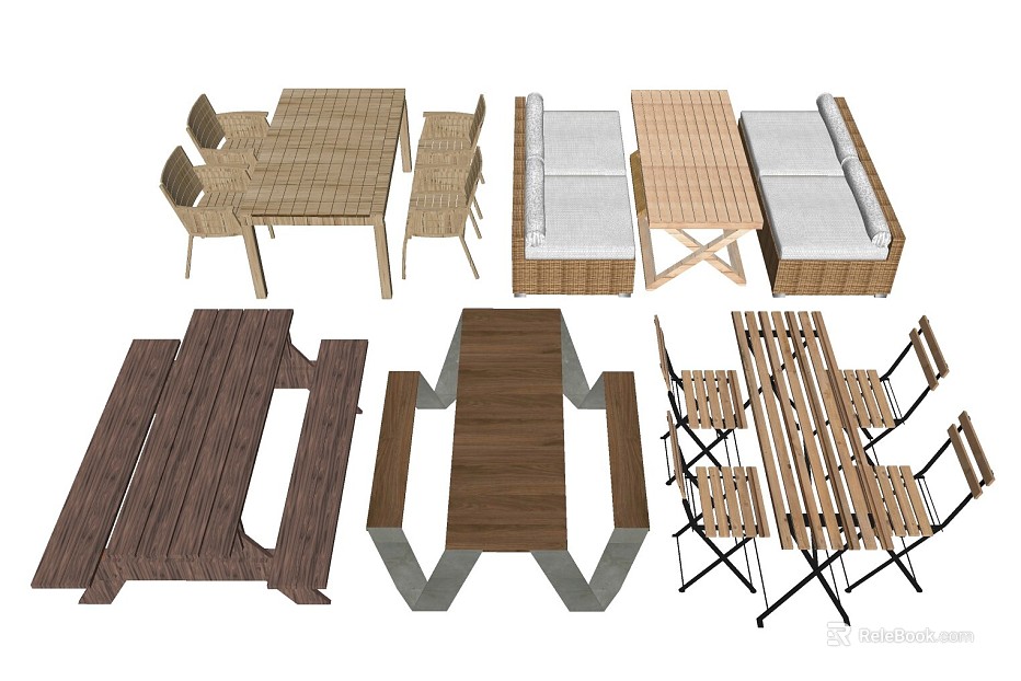 Log Color Outdoor Wooden Table and Chair Set texture