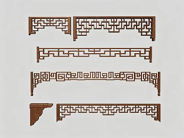 Chinese dark brown wood carved door and window decoration texture (ID:ffaeh692821)