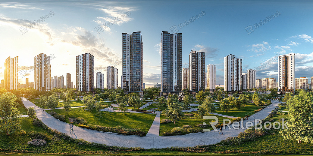 Clean Greenbelt City Panorama HDR texture