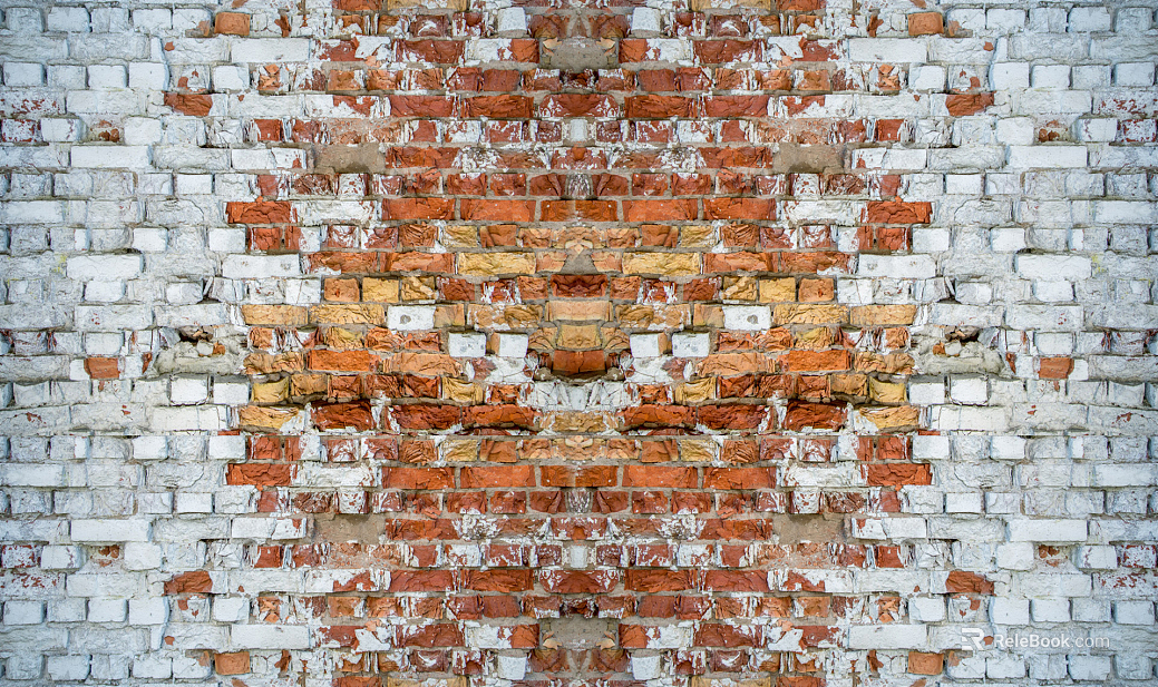 Cultural stone broken red brick wall texture