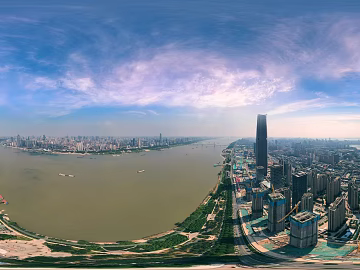 HDR Urban Ecological Rivers and Lakes Scenery Panorama texture (ID:ffach038503)