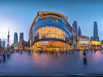 hdr city commercial street street view night view panorama texture (ID:ffach435508)
