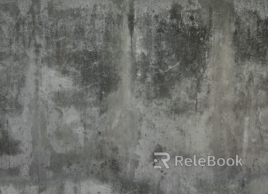 The image depicts a close-up of a rough, gray cement surface with various shades and textures, showcasing the material's raw, industrial aesthetic.