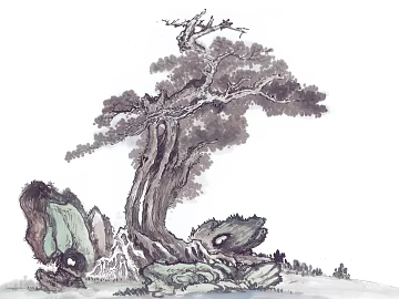 Ancient Tree Decorative Painting texture (ID:ffabf6189)