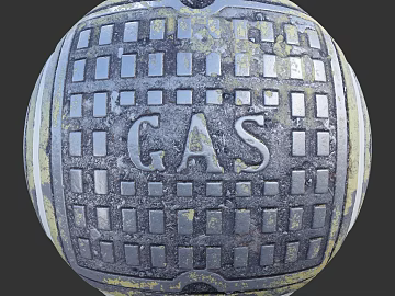 Manhole Cover PBR texture (ID:ffach470214)