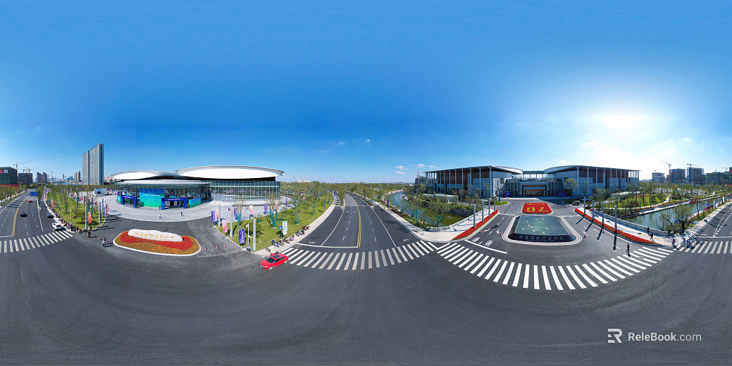 HDR city road traffic panorama texture
