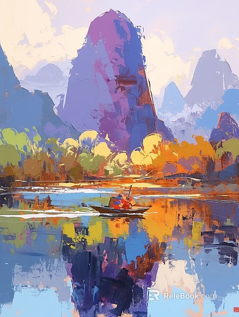 landscape painting texture