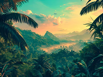 European Literary Plants Tropical Rainforest Wallpaper texture (ID:ffach689806)