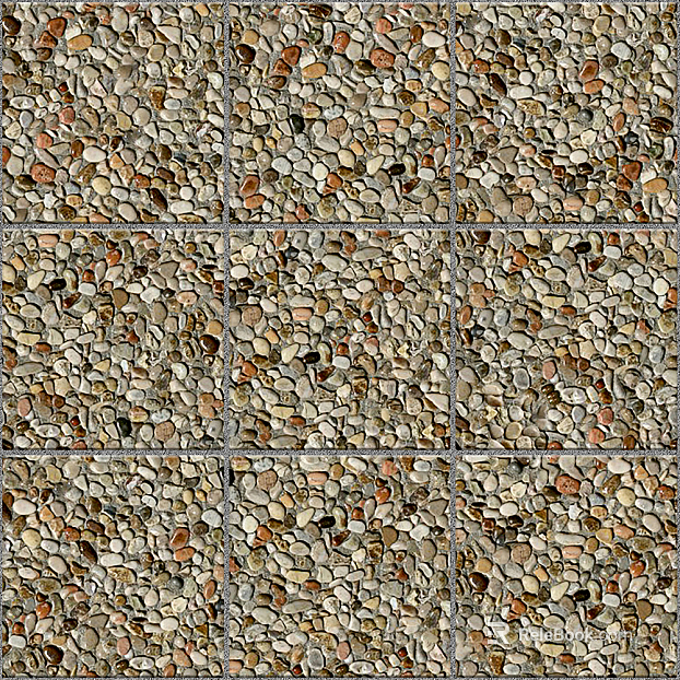 Pebble gravel gravel floor tile sidewalk road ground square paving texture