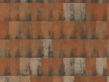 Orange gray old metal brick wall floor tile texture (ID:ffaeh671971)