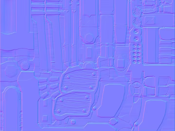 Blue purple mechanical structure normal map texture (ID:ffaeh486676)