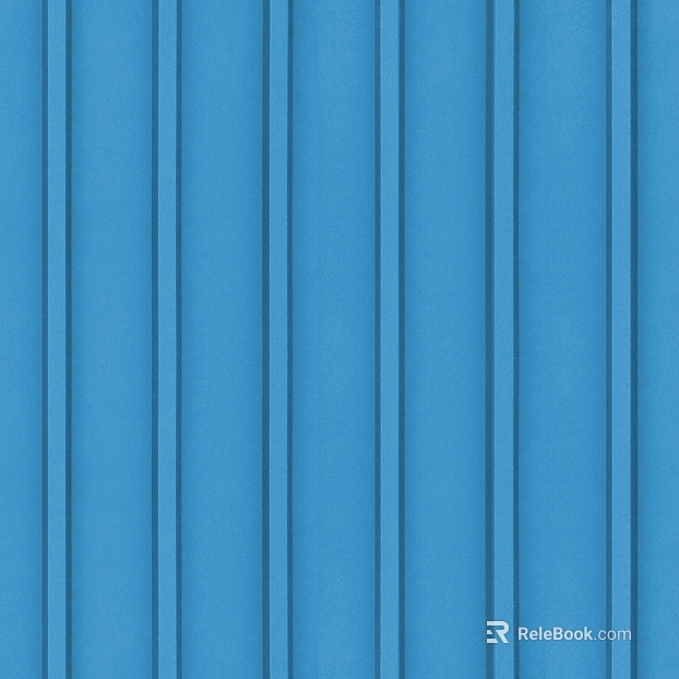 Blue vertical grain metal gusset exterior wall texture