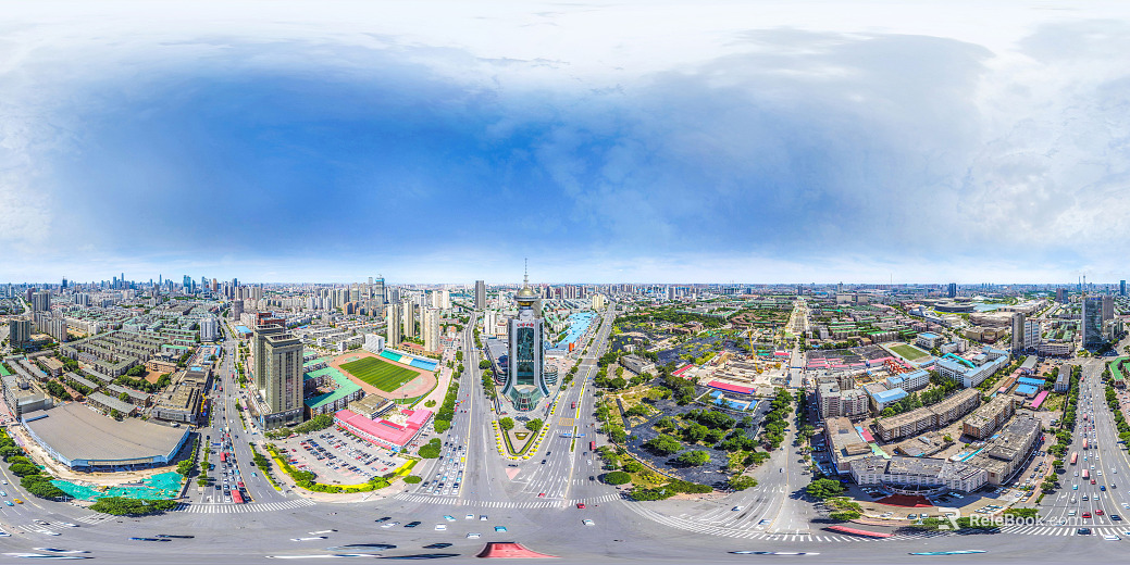 HDR city building bird's eye view panorama texture