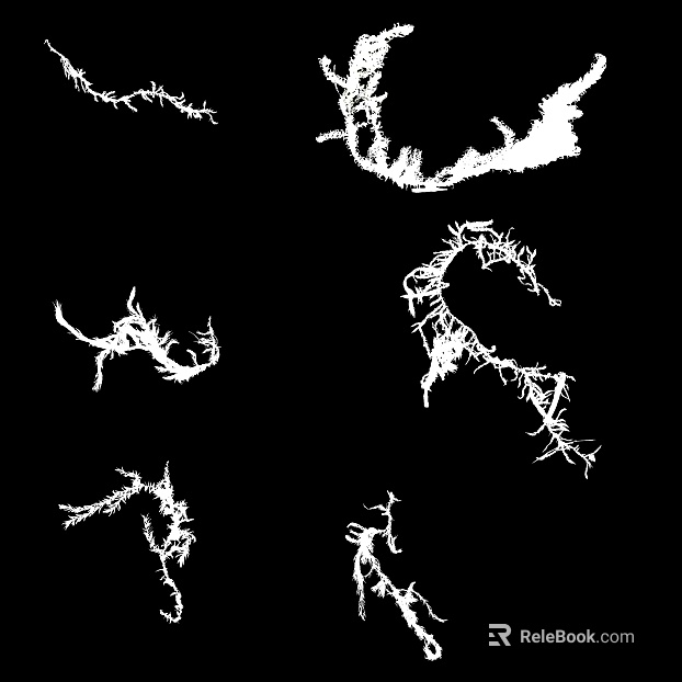 White Branches Black and White Bump Map texture