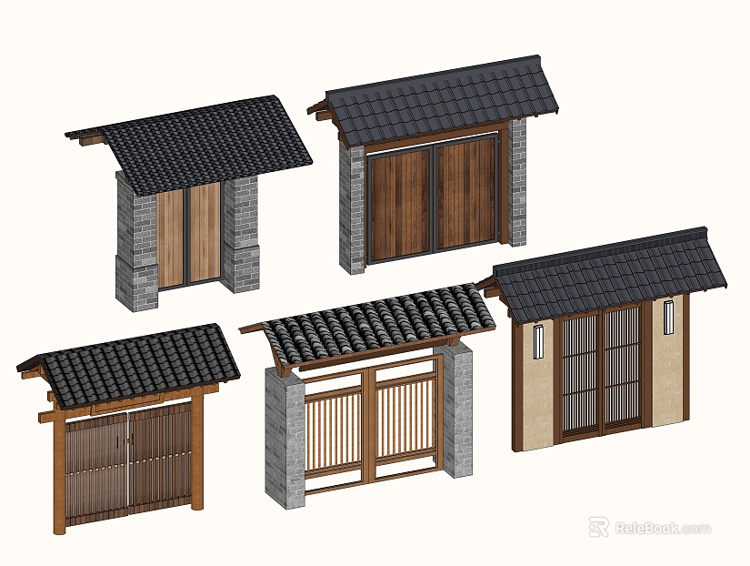New Chinese-style Wooden Door Courtyard Entry Door texture