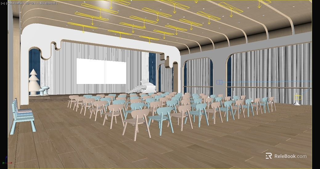 Light brown wooden floor Children's activity hall texture