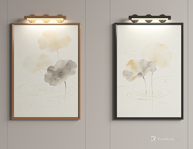 New Chinese Ink Lotus Living Room Decorative Painting texture