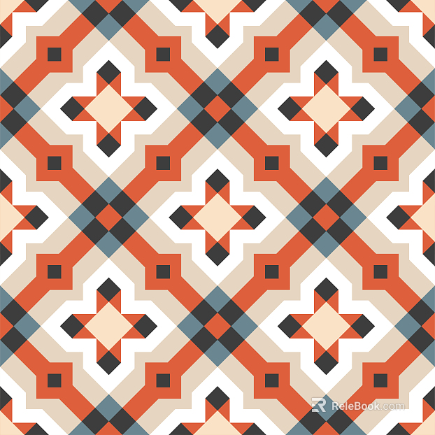 European Vintage Floor Tile Roman Mosaic Tile Plaid texture