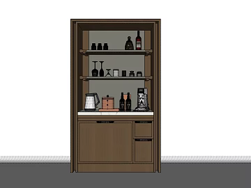 Dark Brown Wooden Wine Cabinet Restaurant Storage texture (ID:ffaeh239811)