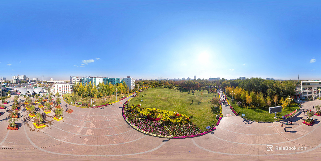 HDR City Eco Park Panorama texture