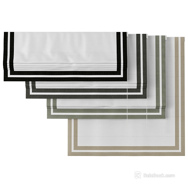 Multicolor Frame Fabric Roman Curtain texture