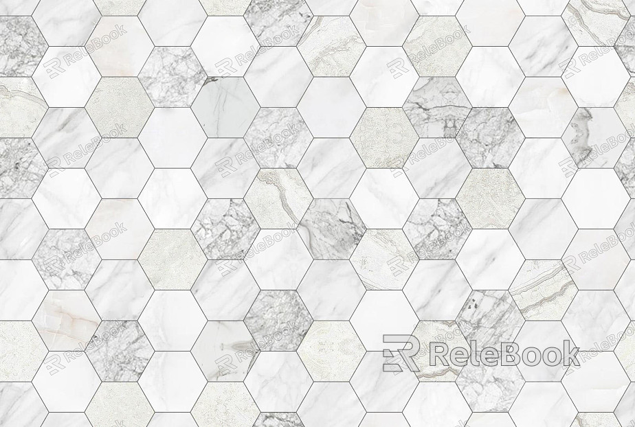 A hexagonal brick texture, showcasing a honeycomb pattern with a rustic, weathered appearance, featuring earthy tones and irregular edges, ideal for a variety of architectural designs.