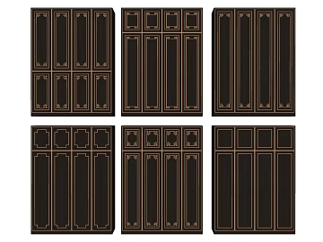 New Chinese-style Black-brown Wooden Wardrobe Door Panel texture (ID:ffaeh187586)