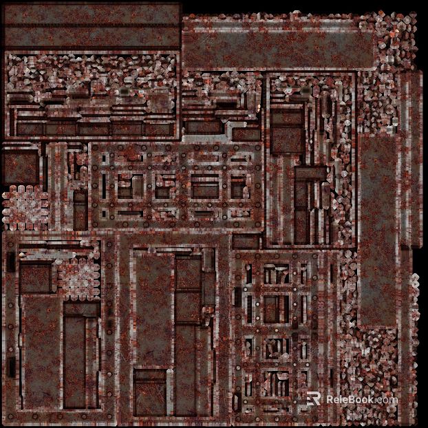 Red brown old metal industrial wind wall texture